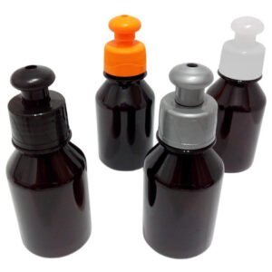 196 Frascos Plástico Âmbar Pet 100ml C/ Tampa Pushpull Far