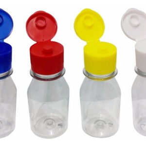 20 Frasco Plástico Cristal Pet 60ml Vazio C/ Tampa Fliptop