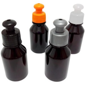 939 Frascos Plástico Âmbar Pet 100ml C/ Tampa Pushpull Far