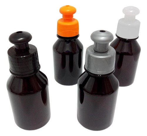939 Frascos Plástico Âmbar Pet 100ml C/ Tampa Pushpull Far
