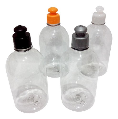 48 Frascos Plástico Cristal Pet 500ml C/ Tampa Pushpull Sab - Imagem 2