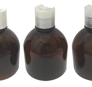 18 Frascos Plástico Âmbar Pet 300ml C/ Tampa Disktop Sab