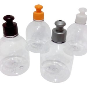 18 Frascos Plástico Cristal Pet 300ml C/ Tampa Pushpull Sab