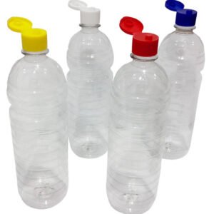 5 Frascos Plástico Cristal Pet 900ml C/ Tampa Fliptop Sho