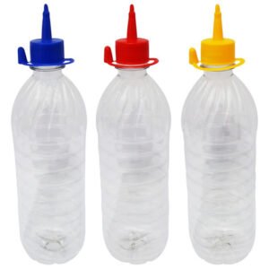 57 Frascos Plástico Cristal Pet 1l C/ Bico Aplicador Suc