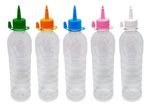 46 Frascos Plástico Cristal Pet 500ml C/ Bico Aplicador Lim - Imagem 2