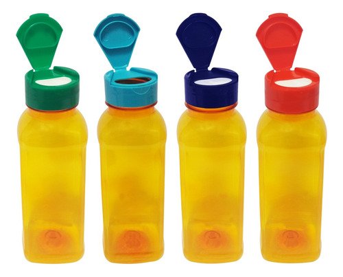 360 Frascos Plástico Laranja Pet 300ml Tampa Fliptop Cap Det