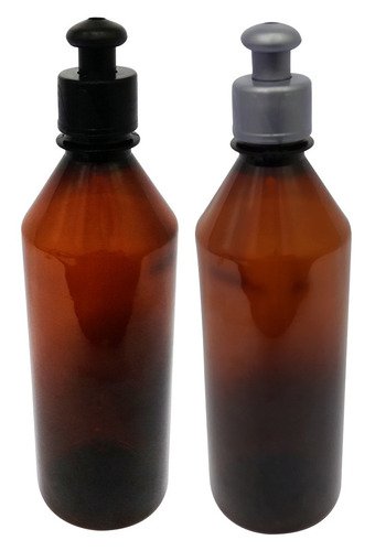 50 Frascos Plástico Âmbar Pet 500ml C/ Tampa Pushpull Cos - Imagem 2