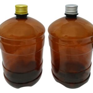 9 Frascos Plástico Âmbar Pet 2l Com Tampa Aluminio S/ Gro