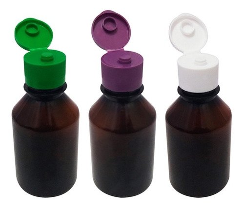 802 Frascos Plásticos Âmbar Pet 120ml C/ Tampa Fliptop Far - Imagem 2