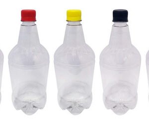 5 Frascos Plástico Cristal Pet 1l Com Tampa Rosca Lacre Gr2