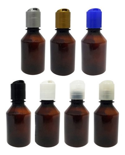 40 Frascos Plásticos Âmbar Pet 150ml C/ Tampa Disktop Far