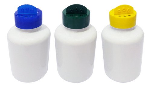 370 Frascos Plástico Branco Pet 330ml Tempero Fliptop Sup
