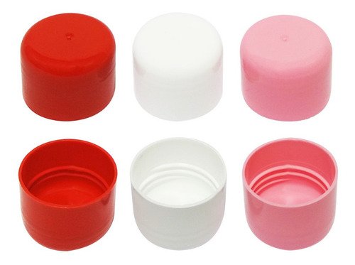 70 Tampas Plásticas Coloridas Rosca Abaulada Bocal 28