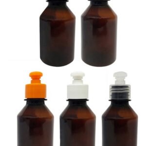 162 Frascos Plástico Âmbar Pet 120ml C/ Tampa Pushpull Far