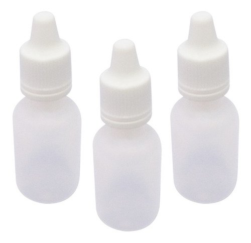 200 Frasco Plástico Incolor Pe 15ml C Tampa Lacre Gotejador