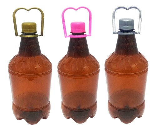 36 Frasco Plástico Âmbar Pet 1,5l Cerveja Tampa Alça Growler - Imagem 2