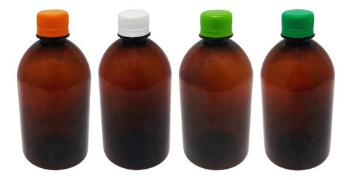 48 Frascos Plástico Âmbar Pet 500ml Tampa Rosca Lacre Sab - Imagem 2