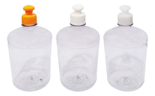 138 Frascos Plásticos Cristal Pet 1l Com Tampa Pushpull Sab