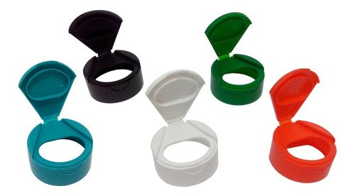 45 Tampas Plástica Colorida Rosca Fliptop Capsula Bocal 38