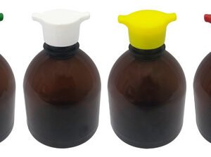 55 Frasco Plástico Âmbar Pet 300ml Tampa Rosca 2 Bico Sab