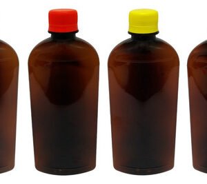 135 Frascos Plástico Âmbar Pet 400ml Tampa Rosca Lacre Min