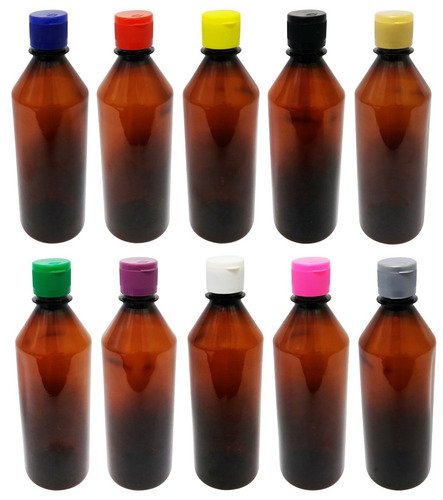 50 Frascos Plástico Âmbar Pet 500ml C/ Tampa Fliptop Cos - Imagem 3