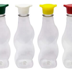 60 Frasco Plástico Cristal Pet 380ml Tampa Rosca 2 Bico Cat