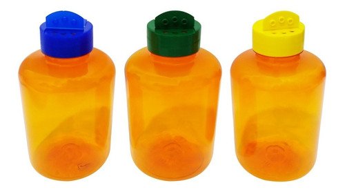 40 Frascos Plástico Laranjado Pet 500ml Tempero Fliptop Sup