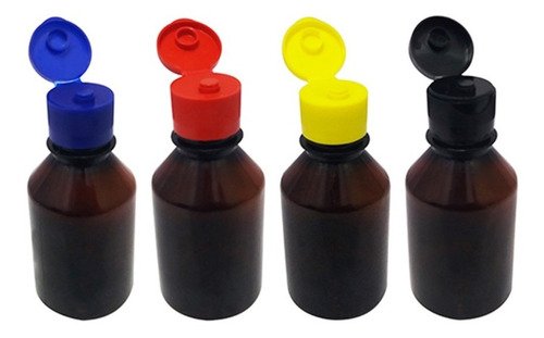 802 Frascos Plásticos Âmbar Pet 120ml C/ Tampa Fliptop Far