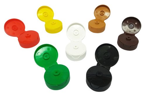 1200 Tampas Plásticas Coloridas Top Down Fliptop Bocal 28