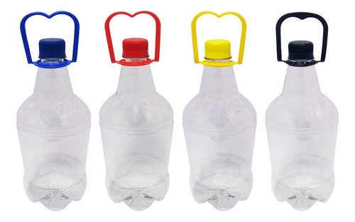 3 Frasco Plástico Cristal Pet 1,5l Tamp Rosc Lacre Alça Gr2