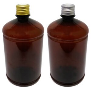 6 Frascos Plásticos Âmbar Pet 1l Tampa Difusor C/ F Sab
