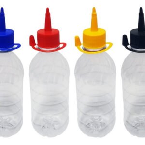 16 Frascos Plástico Cristal Pet 330ml C/ Bico Aplicador Suc