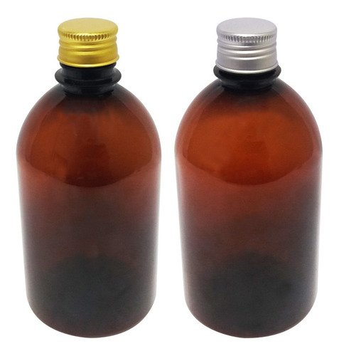 108 Frascos Plástico Âmbar Pet 500ml Tampa Aluminio S/ Sab
