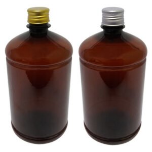 49 Frascos Plásticos Âmbar Pet 1l Tampa Aluminio S/ Sab