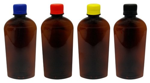 16 Frascos Plástico Âmbar Pet 400ml Tampa Rosca Lacre Min