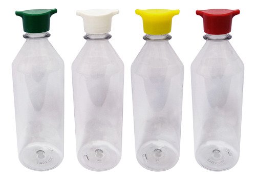50 Frasco Plástico Cristal Pet 500ml Tampa Rosca 2 Bico Cos