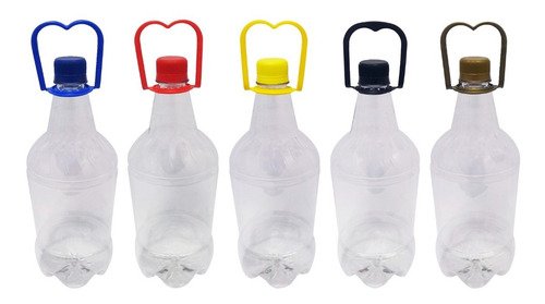 48 Frasco Plástico Cristal Pet 1l Tampa Rosca Lacre Alça Gr2