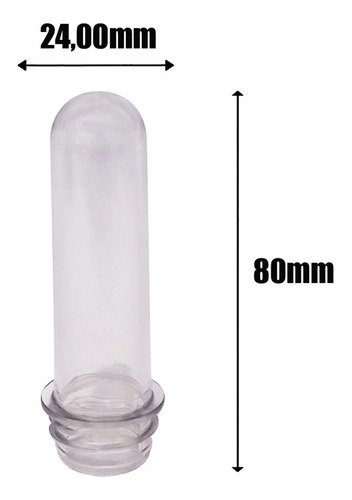 250 Preforma Cristal 14ml Pet 13g Tubete 8cm Sem Tampas - Imagem 2