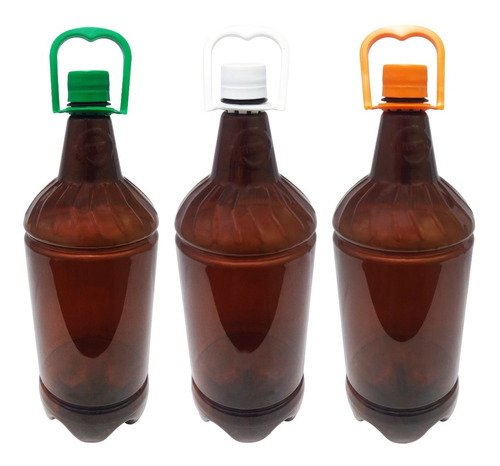 24 Frasco Plástico Âmbar Pet 2l Tampa Rosca Lacre Alça Gr2 - Imagem 2