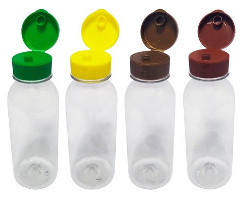 18 Frascos Plástico Cristal Pet 300ml Batoque Fliptop Det - Imagem 2