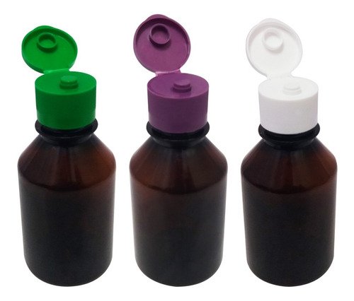 693 Frascos Plásticos Âmbar Pet 150ml C/ Tampa Fliptop Far - Imagem 2