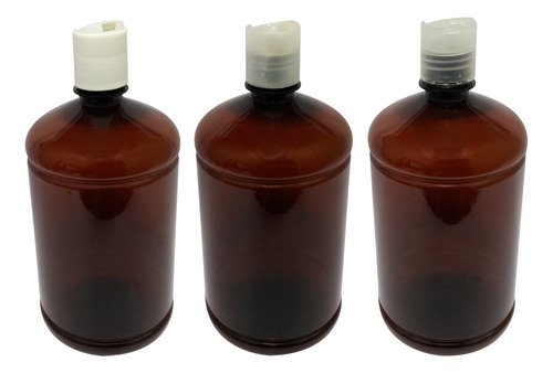 138 Frascos Plástico Âmbar Pet De 1l Com Tampa Disktop Sab - Imagem 2