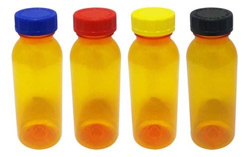 360 Frascos Plásticos Laranja Pet 300ml Com Tampa Child Det