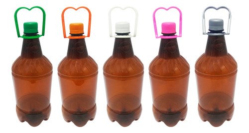 360 Frasco Plástico Âmbar Pet 1l Cerveja Tampa Alça Growler - Imagem 2