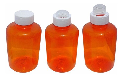 40 Frascos Plástico Laranjado Pet 500ml Tempero Fliptop Sup - Imagem 5