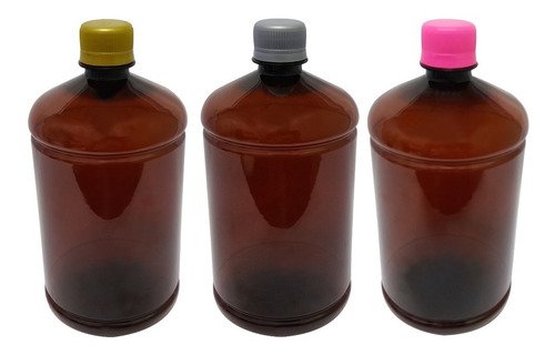 22 Frascos Plástico Âmbar Pet 1l Tampa Rosca Lacre Sab - Imagem 3