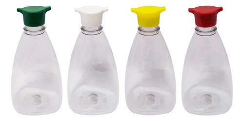 180 Frasco Plástico Cristal Pet 500ml Tampa Rosca 2 Bico Pir