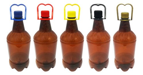 360 Frasco Plástico Âmbar Pet 1l Cerveja Tampa Alça Growler